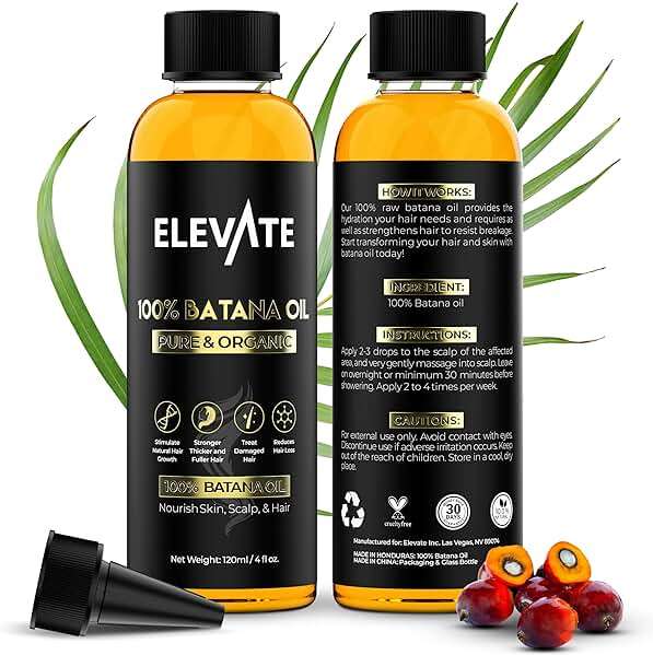 Elevate Batana Oil for Hair Growth | 100% Pure & Natural Raw Organic Oil from Honduras | Cold Pressed & Chemical-Free Serum for Thickness & Scalp Care Skin | Thicker Stronger Hair | 1 Pack | 4 Fl Oz - Image 1