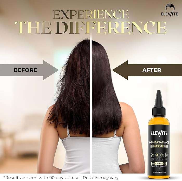 Elevate Batana Oil for Hair Growth | 100% Pure & Natural Raw Organic Oil from Honduras | Cold Pressed & Chemical-Free Serum for Thickness & Scalp Care Skin | Thicker Stronger Hair | 1 Pack | 4 Fl Oz - Image 6