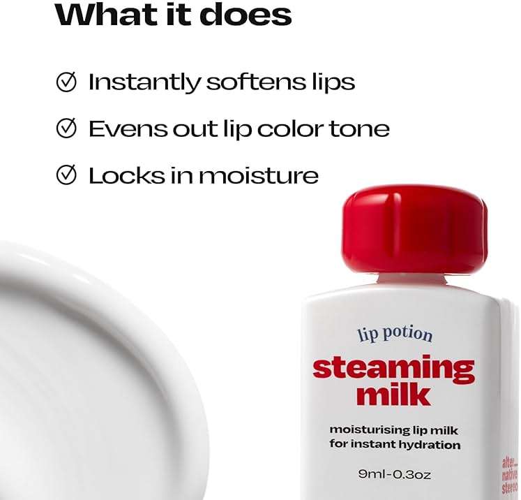 alternative stereo Steaming Milk Lip Balm | Hydrating Non-Sticky Lip Primer for Dry Cracked Lips | Smoothing Base with Vitamin E & Green Tea Seed Oil (0.3 Oz) - Image 2