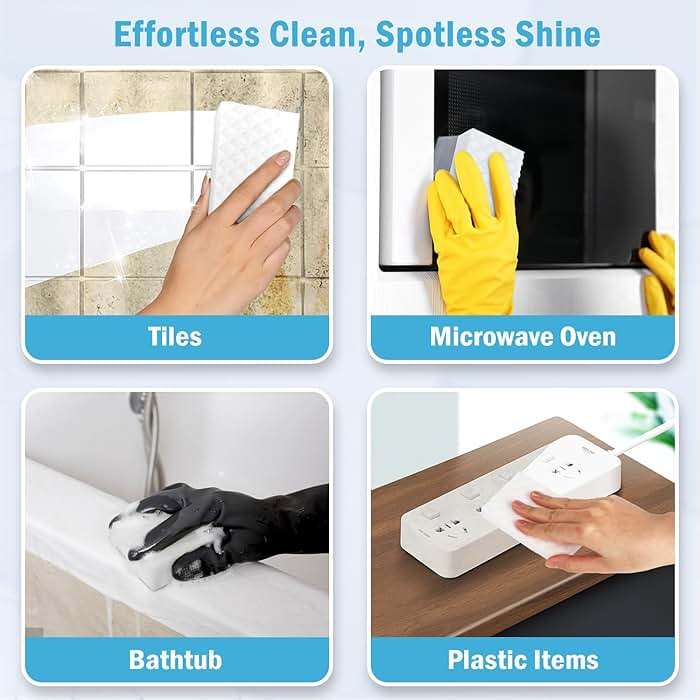 AIDEA Magic Sponges Cleaning Eraser, 2X Density Stronger Sponge for Household, Powerful Scrubber Foam Pads, Multi-Surface Cleaning Supplies for Kitchen, Furniture, Bathroom, Sink, Wall, 48 Pads - Image 7