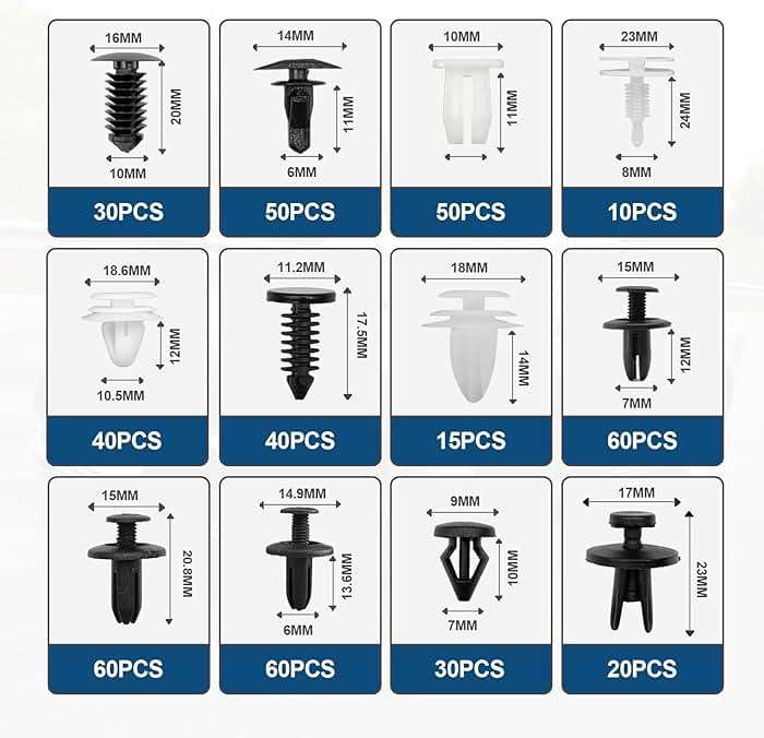 1101PCS Car Door Trim Panel Clips Kit, Car Retainer Clips Auto Push Pin Rivets Set - 32 Most Popular Sizes and 1 Pcs Fastener Remover Remover for GM Ford Mazda Chrysler Benz Subaru Toyota Honda - Image 2