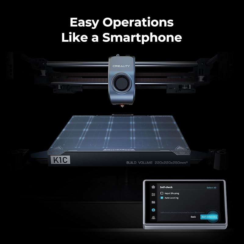 Creality K1C 3D Printer, 600mm/s Fast Speed Auto Leveling 3D Printers with AI Camera for 300°C Printing, Switchable Silent Mode Reliable Carbon Fiber 3D Printing 220 * 220 * 250mm - Image 6