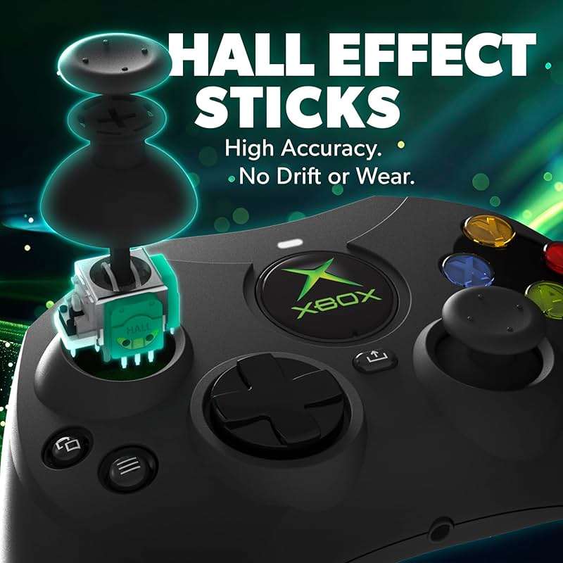 Hyperkin - DuchesS Wired Controller for Xbox Series X|S, Xbox One, Windows 10|11, PC, with Hall Effect Joysitcks, Audio Jack, Impulse Triggers, Black - Officially licensed - Image 3