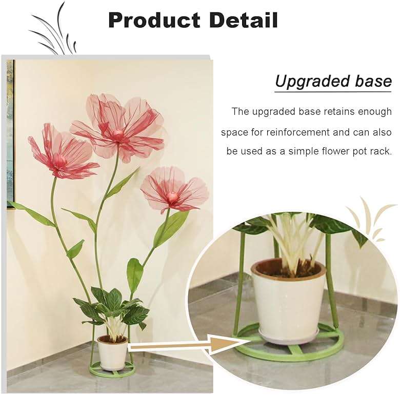 YOFNIRG Giant Flowers for Decoration,Wedding Reception Essential Decoration,5.6 Ft Big Artificial Silk Flower with Stems and Stands,Party Banquet Background Decor，Home Decor（Orange Champagne） - Image 5