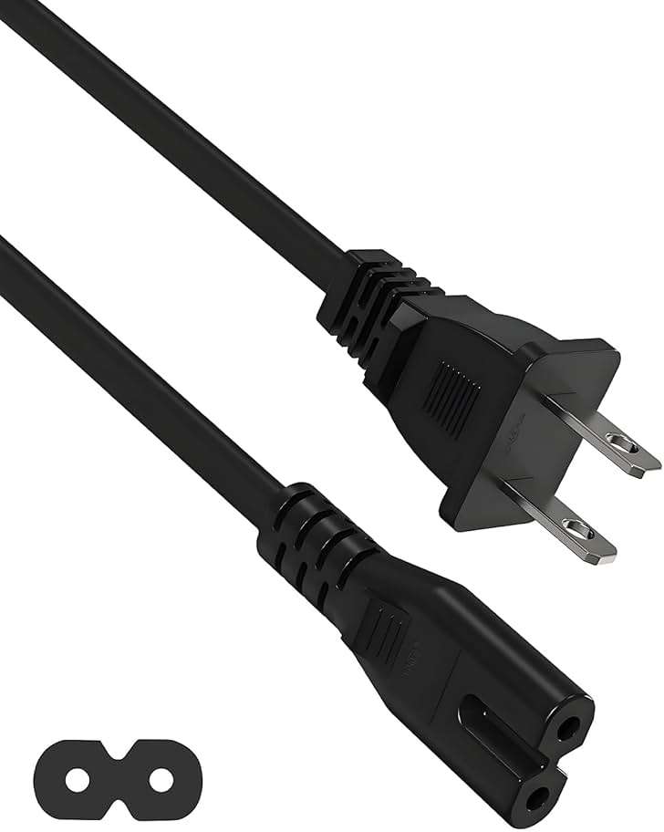 2 Prong AC Power Cord for JBL PartyBox 310 320 120 110 710 1000 On-The-Go Speaker, ONN Large Party Speaker 100008736 Replacement Charger Cable 6Feet - Image 1