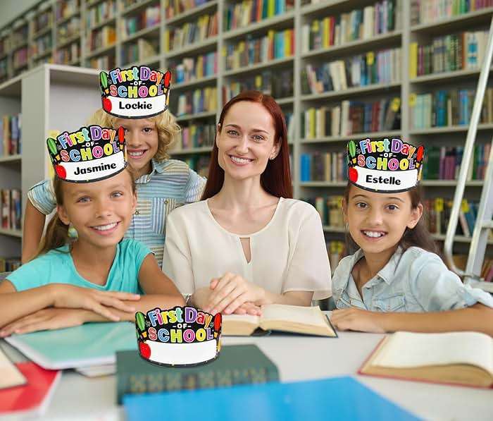 JUESMOS 24PCS Adjustable Paper Caps Hats Crowns for Kindergarten Preschool Classroom Prizes Rewards - Image 3