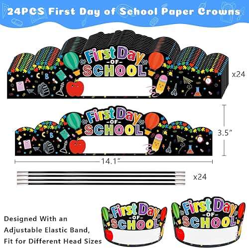 JUESMOS 24PCS Adjustable Paper Caps Hats Crowns for Kindergarten Preschool Classroom Prizes Rewards - Image 7