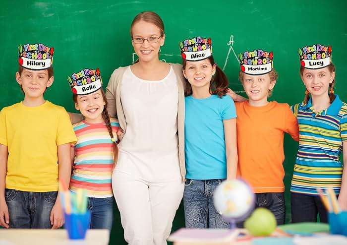 JUESMOS 24PCS Adjustable Paper Caps Hats Crowns for Kindergarten Preschool Classroom Prizes Rewards - Image 8