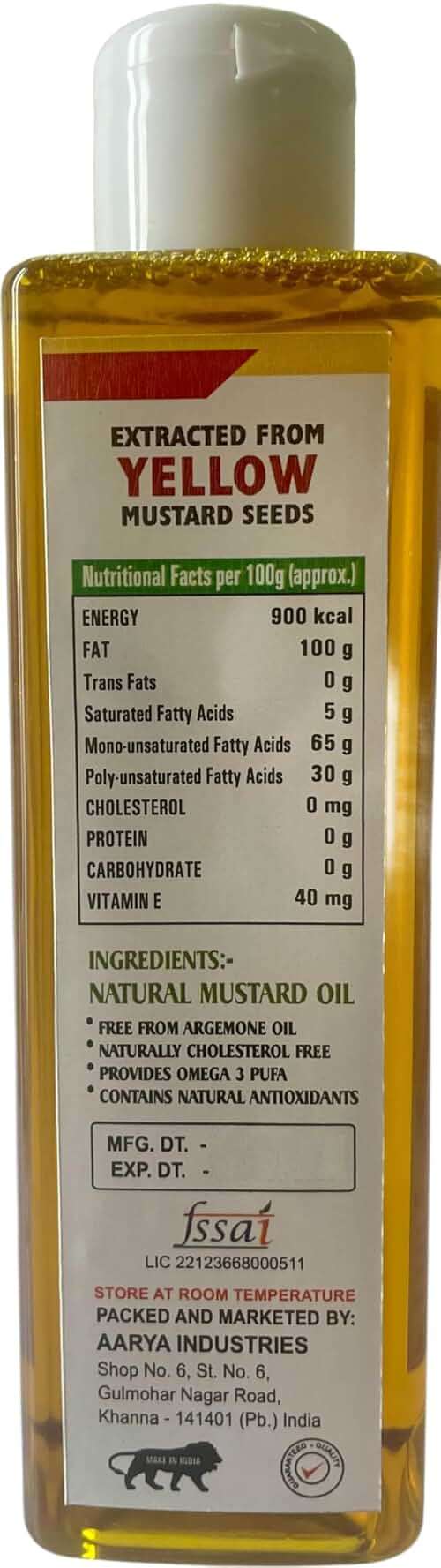 ADHAATA Yellow Mustard Oil for Hair & Body Massage – Mild, Non-Sticky & Warming Golden Sarson Oil – Natural Moisturizer for Dry Scalp & Skin Softening (200ml / 7 oz) - Image 2