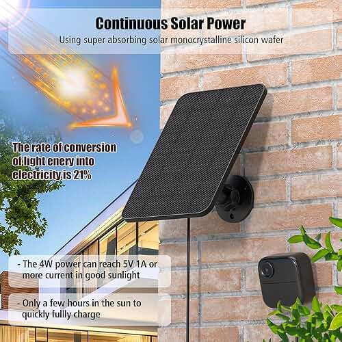 Rhorawill 4 Pack Solar Panel for Blink Outdoor 2K+/4(4th Gen)/Outdoor(3rd Gen) XT3 and XT2/XT Camera(Not Included)/Blink Outdoor Camera,Solar Panel with Mount 13.1ft Cable Rubber Plug - Image 3
