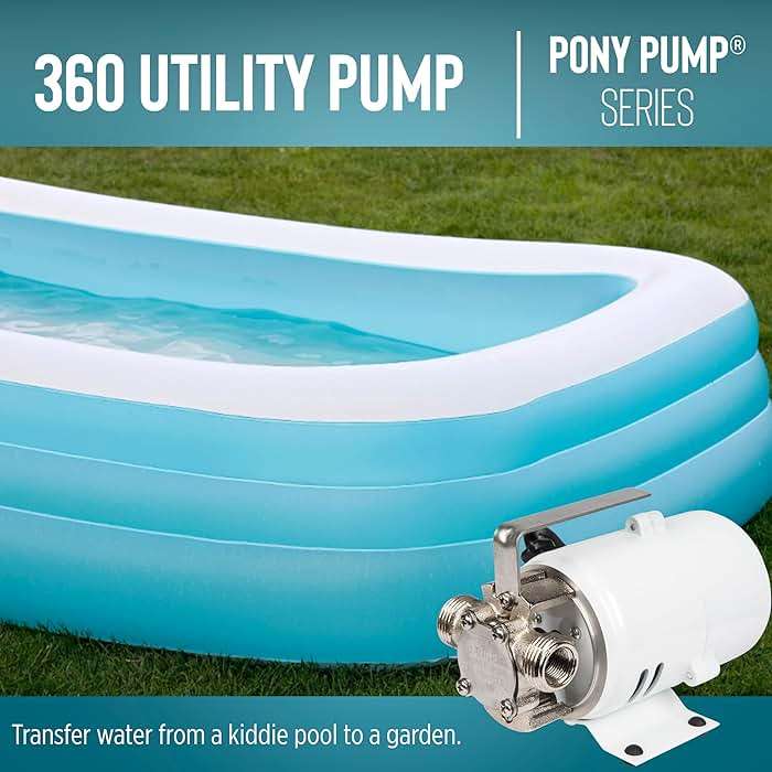 Little Giant 360 115V, 360 GPH, 1/10 HP, Plated Brass Non-Submersible Multi-Purpose Utility Water Transfer Pony Pump with 6-Ft. Cord, White, 555112 - Image 8