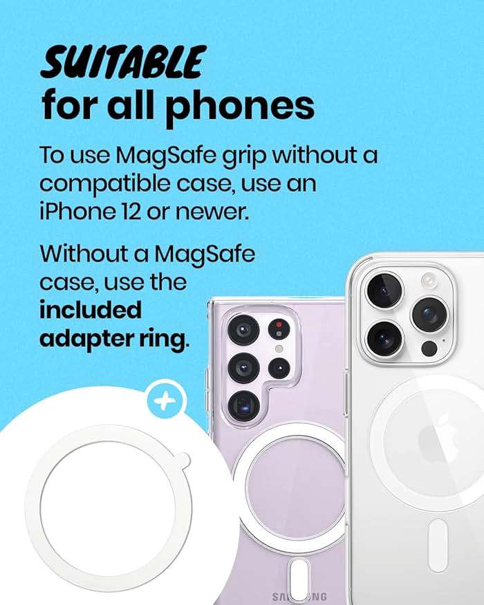 OnTheGrip Compatible with Magsafe Magnetic Cute Acrylic Tropical Leaf Design Collapsible Mobile Phone Grip Stand Holder for Smartphone Tablet Cell Phone Accessory (Monstera Deliciosa) - Image 6