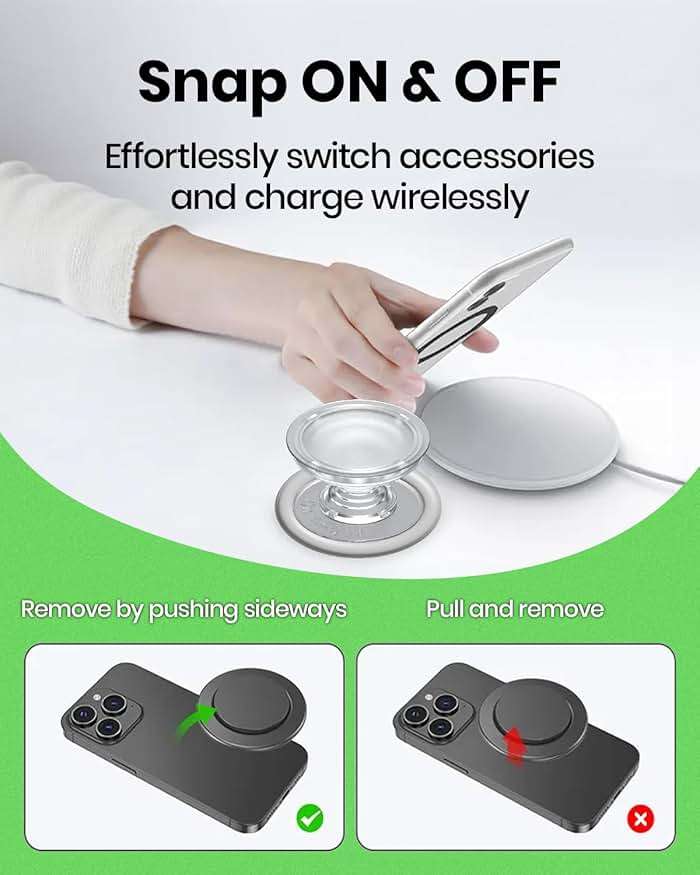 OnTheGrip Compatible with Magsafe Magnetic Cute Acrylic Tropical Leaf Design Collapsible Mobile Phone Grip Stand Holder for Smartphone Tablet Cell Phone Accessory (Monstera Deliciosa) - Image 7