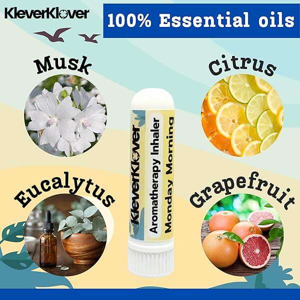 KleverKlover Aromatherapy Nasal Inhaler Stick (2 Pcs) - Monday Morning & Dreamy Night | Daily Routine - Relaxation, Natural Calm, Sleep Aid, Refresh & Mood Uplift with 100% Natural Essential Oils - Image 3