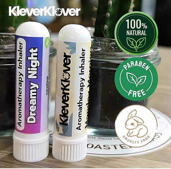 KleverKlover Aromatherapy Nasal Inhaler Stick (2 Pcs) - Monday Morning & Dreamy Night | Daily Routine - Relaxation, Natural Calm, Sleep Aid, Refresh & Mood Uplift with 100% Natural Essential Oils - Image 9