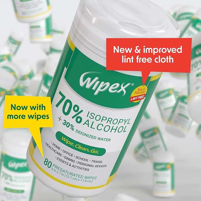 Wipex Alcohol Wipes for Electronics - Tech Wipes with 70% Isopropyl Alcohol - Equipment Cleaning for Computers, iPhones and Household Items, New Lint Free Cloth, 80 Count (Pack of 6) - Image 5