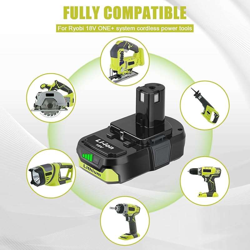 KUNLUN 2Pack 3.0Ah P102 Battery for Ryobi 18V Battery and P117 Charger Combo Compatible for Ryobi 18 Volt ONE+ P103 P104 P105 P107 P109 P190 P191 P122 Power Tools - Image 3