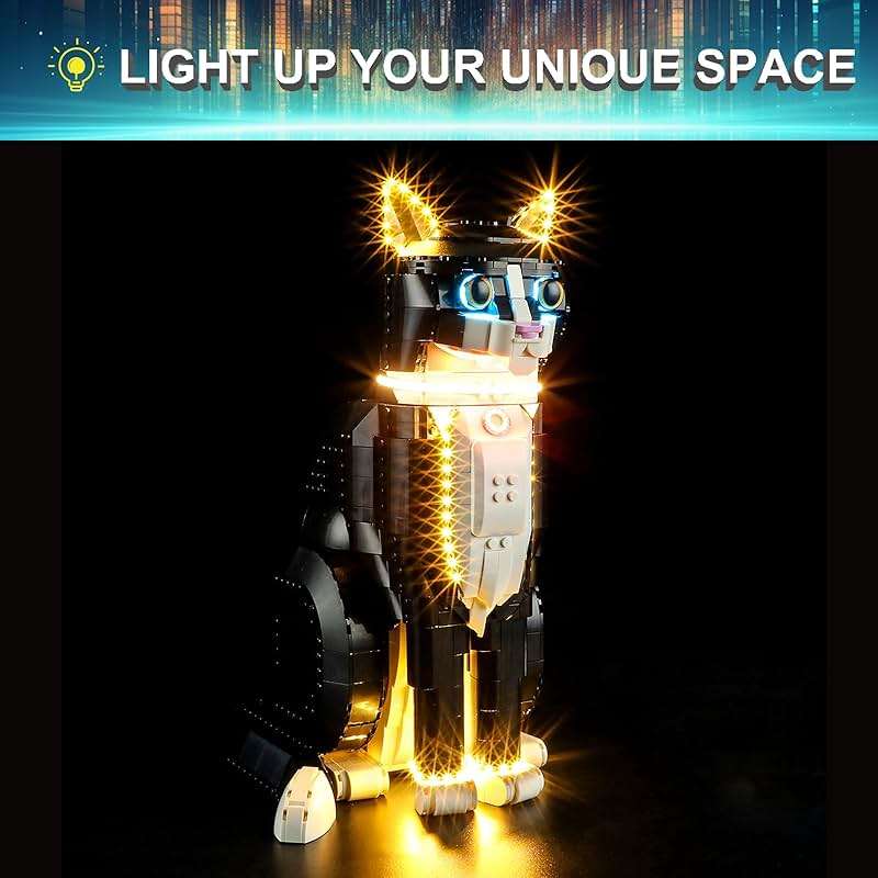 Mililier LED Light Kit for Lego 21349 Ideas Tuxedo Cat Set, Compatible with Lego 21349 Building Blocks Model(Not Include Blocks Set) - Image 3