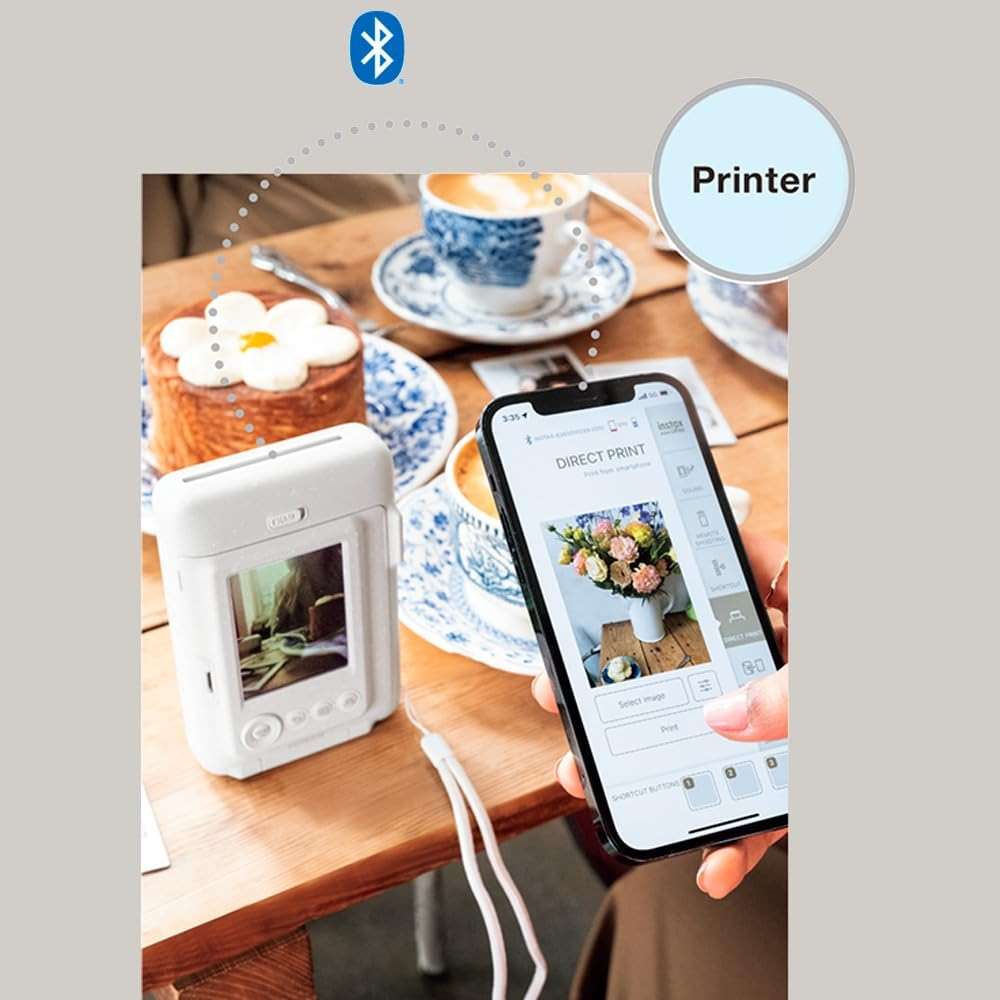 Fujifilm Instax Mini LiPlay Hybrid Instant Camera and Smartphone Printer (Misty White) Bundle with Instax Mini Twin Film Pack (20 Exposures), and Accessory Kit (3 Items) - Image 4