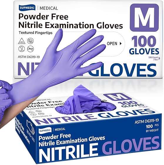 Supmedic Medical Soft Max™ Nitrile Disposable Gloves, 100 Ct Latex-Free Powder-Free Food Safe Cooking Cleaning Lab Exam Glove - Image 1