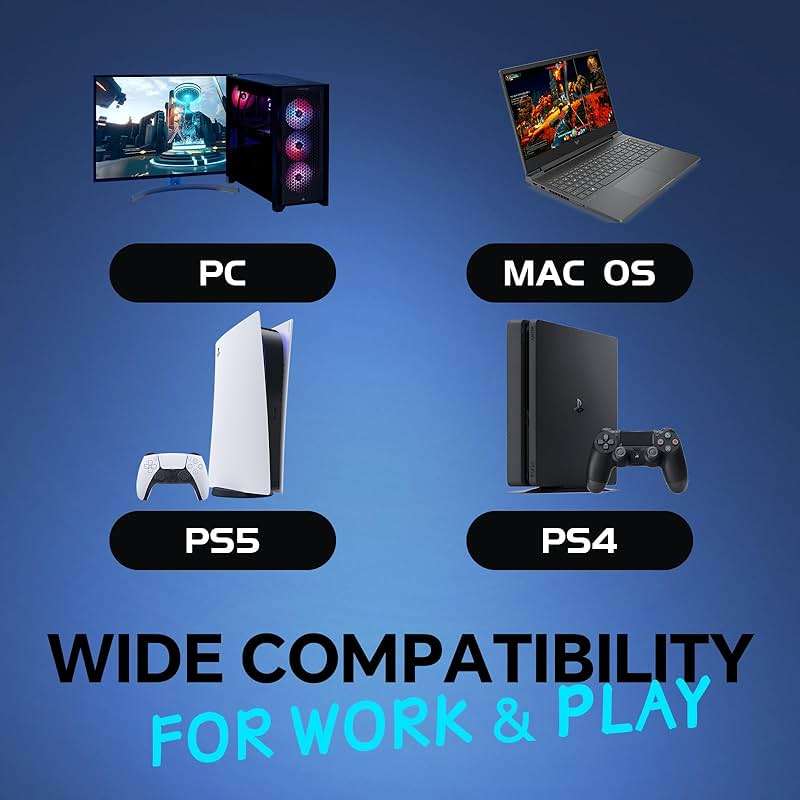 CHONCHOW USB Wireless Gaming Keyboard and Mouse Combo, LED Backlit Ergonomic Mechanical Feeling Keyboard, Rechargeable 2500mAh Battery, Anti-ghosting Keyboards 7D 3600DPI Mice for PC Gamer - Image 7