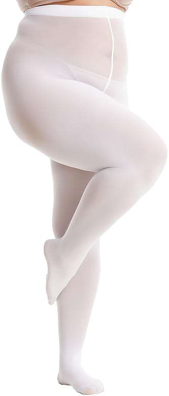 Frola Plus Size Tights for Women Semi Opaque Control Top High Waist Stockings 60 Denier Women's Pantyhose 2X 3X 4X 5X - Image 4