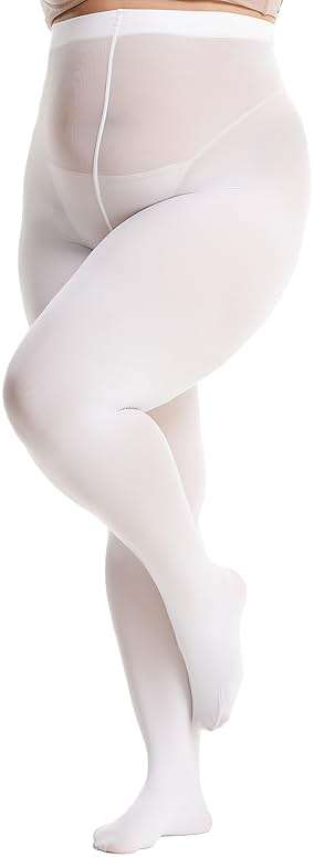Frola Plus Size Tights for Women Semi Opaque Control Top High Waist Stockings 60 Denier Women's Pantyhose 2X 3X 4X 5X - Image 5