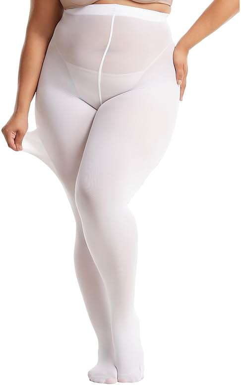 Frola Plus Size Tights for Women Semi Opaque Control Top High Waist Stockings 60 Denier Women's Pantyhose 2X 3X 4X 5X - Image 7