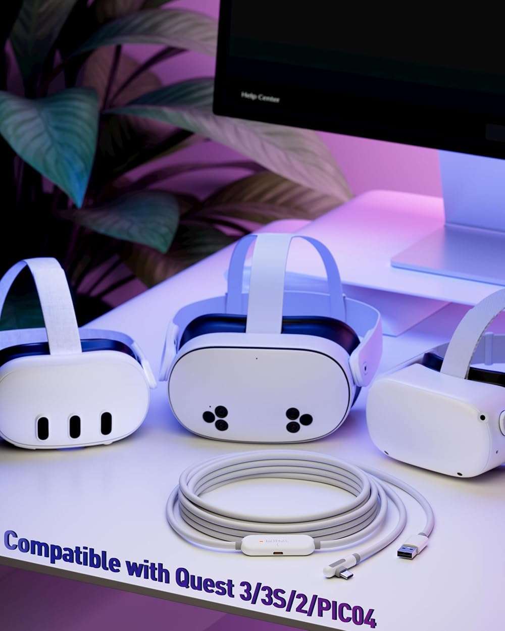Maxonar VR Charging Link Cable 16FT (Next-Gen Chip) Compatible with Meta Quest 3S/Quest 3/Oculus Quest 2/Pico 4 Accessories and PC/SteamVR/Phones, Awesome Gift-5Gbps USB 3.0 to USB C Cable-White - Image 4