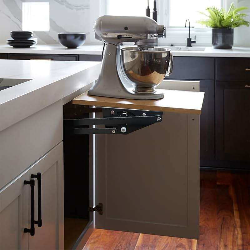 Mixer Lift for Cabinet，Appliance Lift for cabinet-Soft Close Heavy Duty Kitchen Appliance storage lifting system，with Locking Mechanism，Max load 50lb. - Image 2