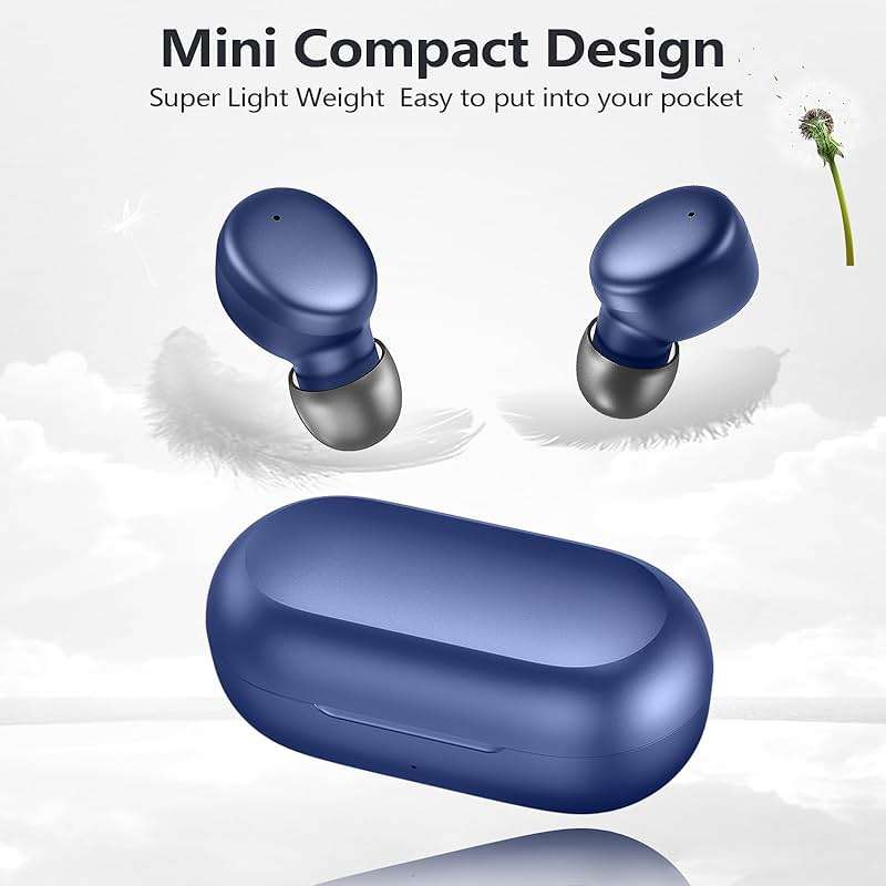 MOZOTER S8 Mini Wireless Earbuds Bluetooth 5.3 in Ear Light-Weight Headphones,60Hrs Playtime Ear Buds with Charging Case,Built-in Microphone Headset,Premium Sound with Deep Bass for Sport-Blue - Image 6