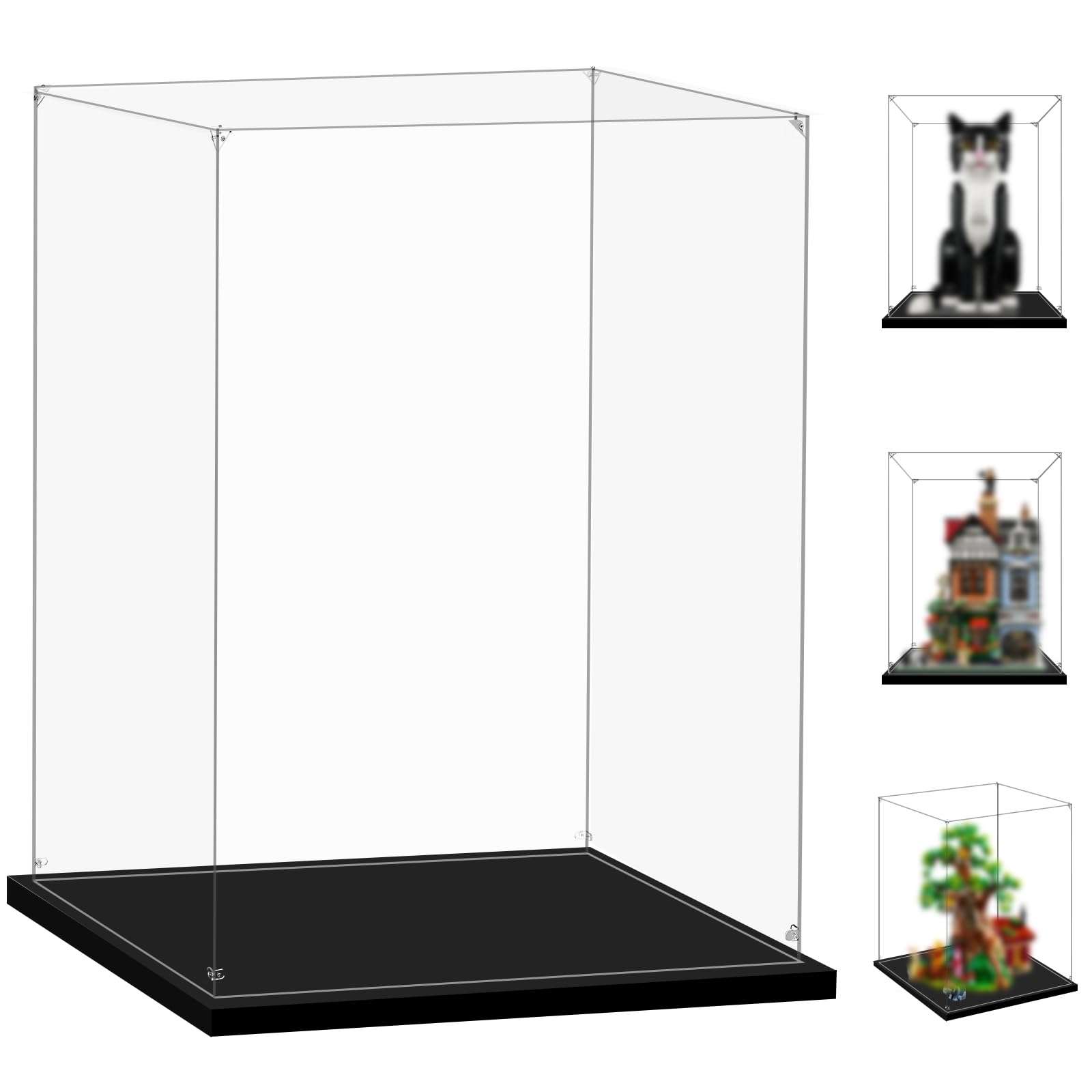 LILIKAKA Display Case for Lego 21349 Tuxedo Cat, 75430 Wicket The Ewok, 10350 Tudor Corner or 21326 Winnie The Pooh, 11.41x10.62x13.77inches (29x27x35cm). - Image 1
