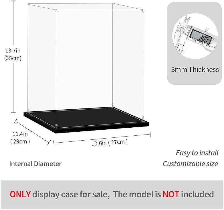LILIKAKA Display Case for Lego 21349 Tuxedo Cat, 75430 Wicket The Ewok, 10350 Tudor Corner or 21326 Winnie The Pooh, 11.41x10.62x13.77inches (29x27x35cm). - Image 3