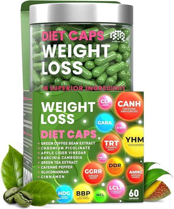 BIOTEQUELAB Weight Loss Diet Capsules, Natural Appetite Suppressant, Day & Night Fat Burner for Women & Men with Apple Cider, Green Coffee Bean Extract, Metabolism Booster Supplement - 60 Pills - Image 1