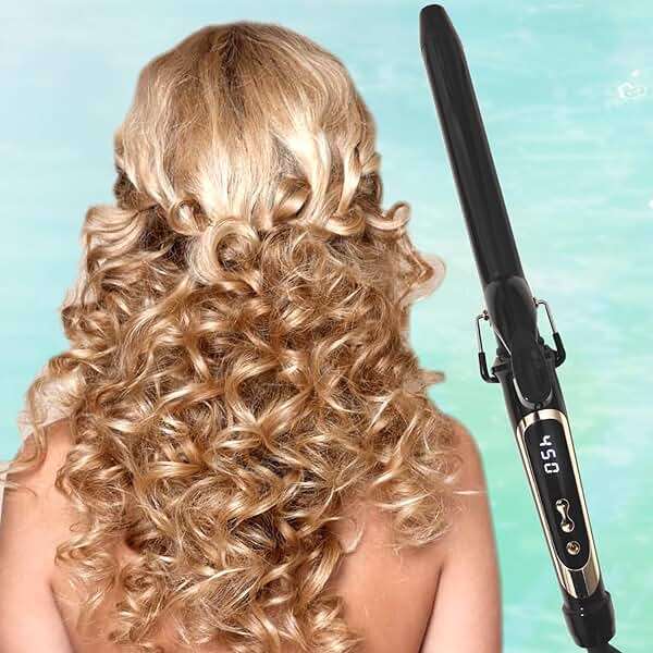 abp 1 Inch Curling Iron Extra Long Barrel with Ceramic Coating for Long/Medium Hair,LED Display Instant Heat up to 450°F with clamp,Hair Waving Style Tool Girls & Women - Image 6