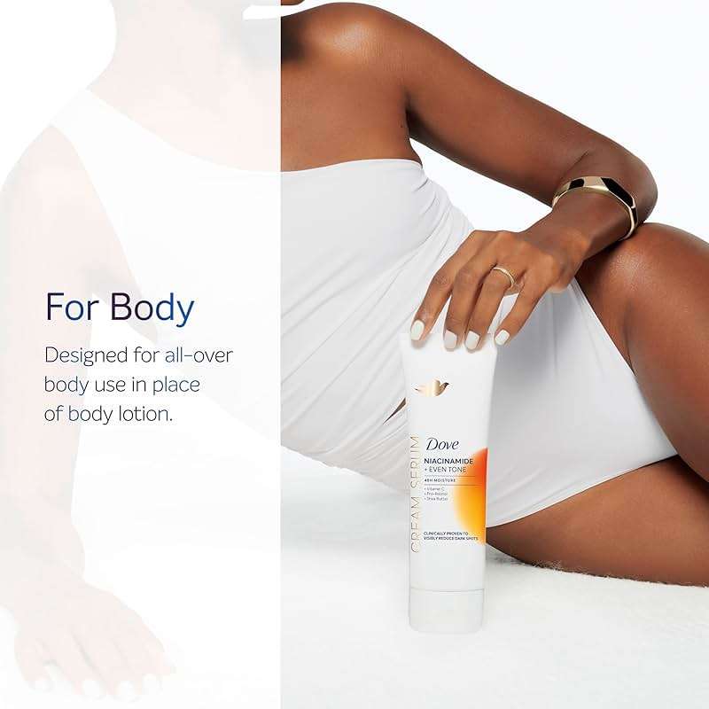 Dove Body Cream Serum Niacinamide + Even Tone for Dark Spots and Uneven Tone with Vitamin C, Pro-Retinol and Shea Butter Lotion, 8 oz - Image 3