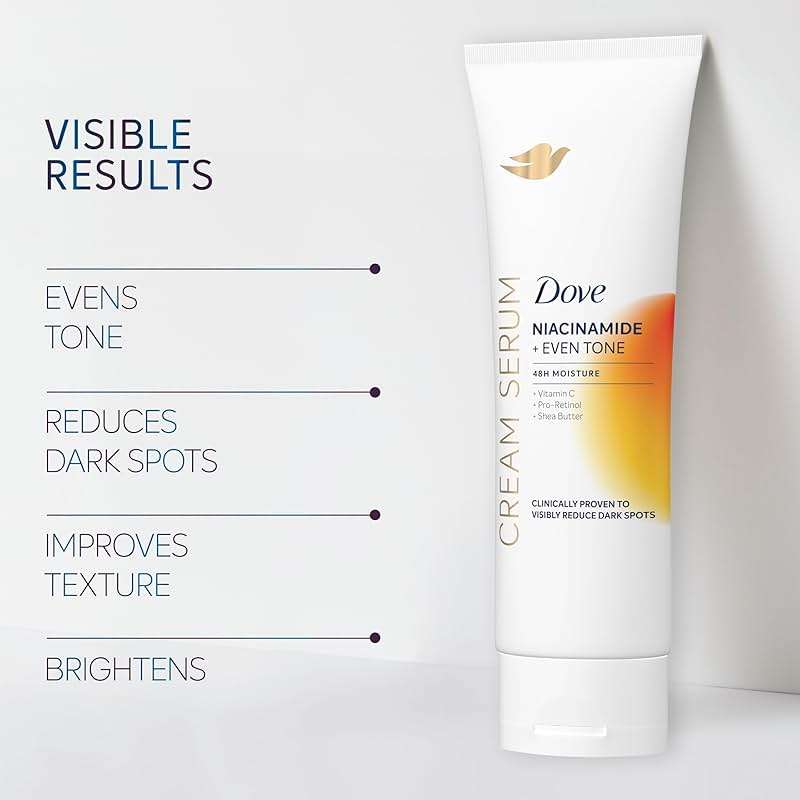 Dove Body Cream Serum Niacinamide + Even Tone for Dark Spots and Uneven Tone with Vitamin C, Pro-Retinol and Shea Butter Lotion, 8 oz - Image 5