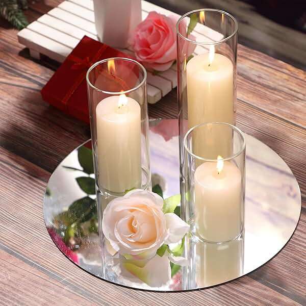 Shihanee 108 Pcs Pillar Candles and Glass Cylinder Vases Clear Cylinder Holders for Slim Pillar Candles Table Decorations, Total 54 Sets(Ivory White,108 Pcs) - Image 5