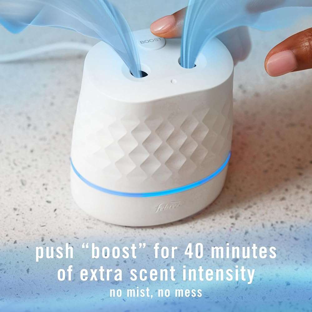 Febreze Plug Scent Booster Starter Kit – Air Freshener, Oil Diffuser, Continuous Scent Device, Includes 2 Gain Refills - Image 6