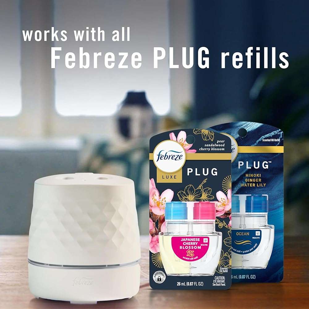 Febreze Plug Scent Booster Starter Kit – Air Freshener, Oil Diffuser, Continuous Scent Device, Includes 2 Gain Refills - Image 10