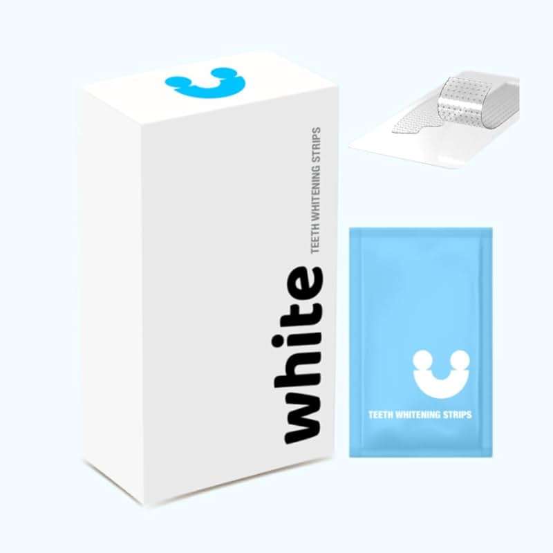 Teeth Whitening Strips for Sensitive Teeth - Peroxide Free No Sensitivity - 14 Strips with Pap+ & Nano Hydroxyapatite - Enamel Safe Whitening in 7 Days - WhiteU - Image 1