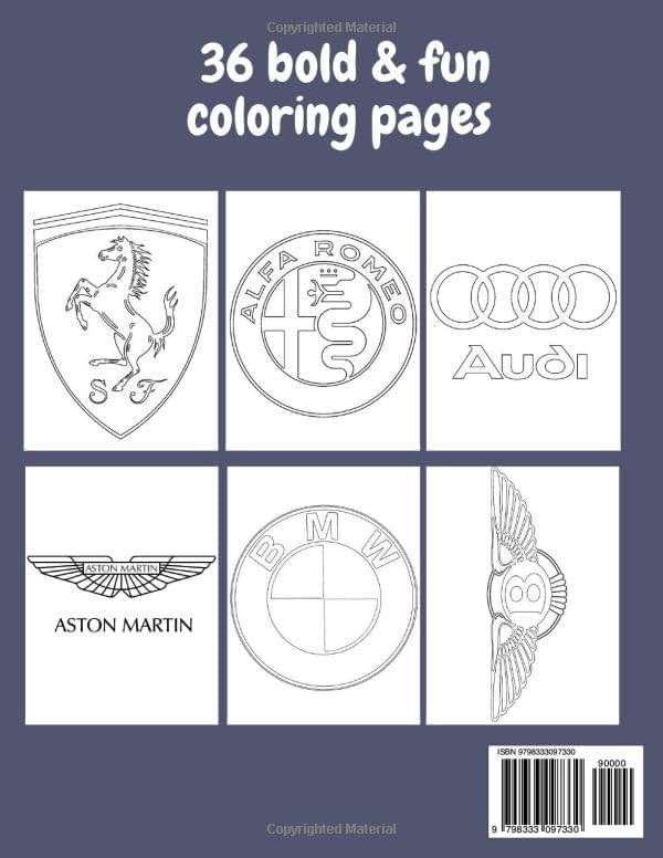 Car logo coloring book: 36 fun pages to color for kids and adults I I Perfect gift for car lovers I Realx and educate about cars around the world - Image 2