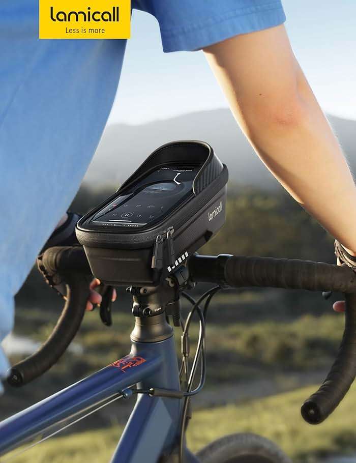 Lamicall Bike Frame Bag Waterproof - [1s Release] [2 in 1] Bike Phone Mount Holder, Bicycle Top Tube Bag, Cycling Pouch with Rain Cover, Bikes Accessories Gifts for Phones Under 7" - Image 7