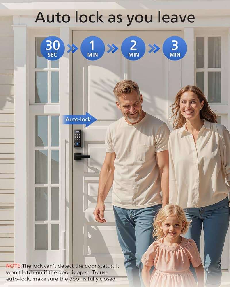Philips Smart Lock with Handles, Keyless Entry Door Lock Set, Keypad Door Lock with 2 Level Handles, Digital Keypad Deadbolt for Front Door, App Fingerprint PIN Code Unlocking, Auto Locking - Image 6