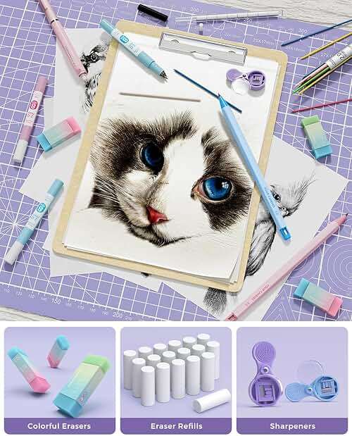 Four Candies 36PCS Aesthetic School Supplies, Mechanical Pencils 0.5mm, 0.7mm, 0.9mm & 2.0mm with 624PCS Lead Refills, Cute Mechanical Pencils for Writing, Drawing & Drafting (Pink) - Image 6