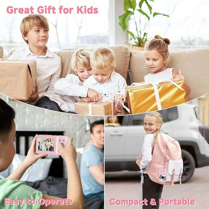 Digital Camera, 44MP Compact Camera, FHD 1080P Point and Shoot Digital Cameras with 16X Zoom, Face Detect, Smile Capture, Anti Shake, for Boys Girls Teens Gifts (Pink) - Image 7