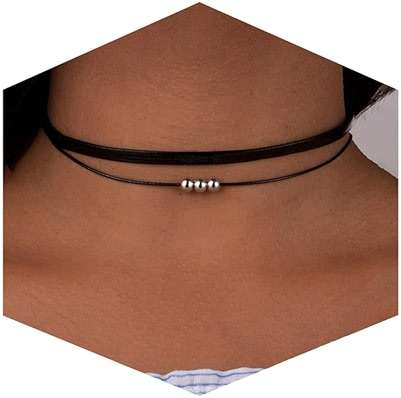 Fesciory Black Necklaces for Women, Adjustable Layered Velvet Leather Lace Collar Necklace, Goth Jewelry Gifts. - Image 1