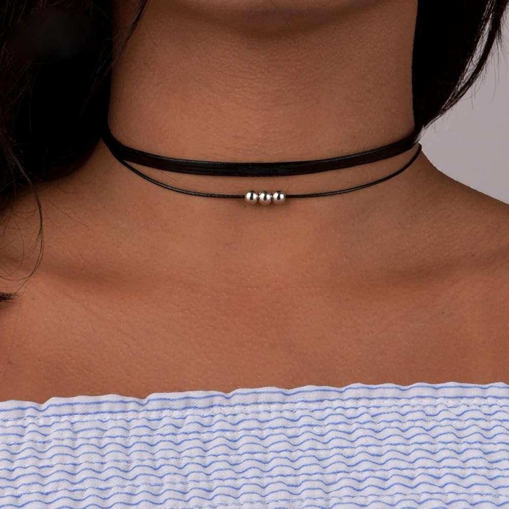 Fesciory Black Necklaces for Women, Adjustable Layered Velvet Leather Lace Collar Necklace, Goth Jewelry Gifts. - Image 5