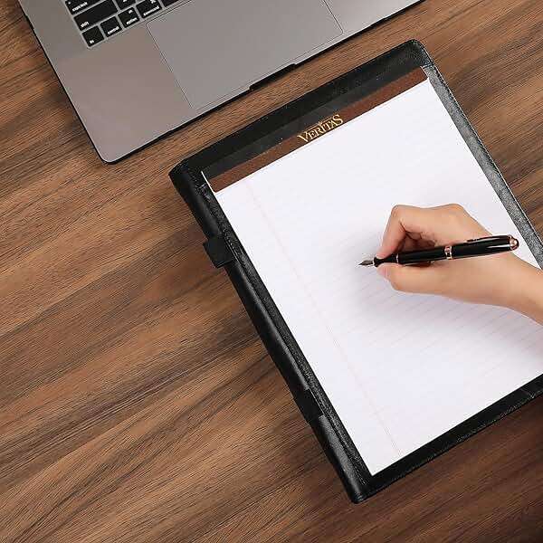 GZRHKJ Genuine Leather Padfolio,Free Engraved Name, Personalized Leather Portfolio, A4 Document Folder Legal Pad Padfolio, Resume Folio for Men & Women - Image 8