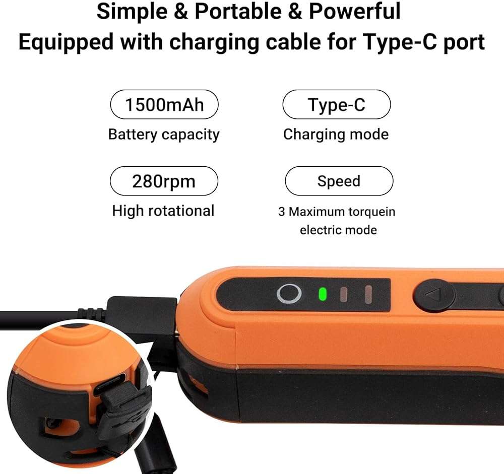 TOOLMAYS Electric Screwdriver, Cordless Screwdriver Kit, 4V 3-Speed Magnetic Bits Precision Screwdriver Set, Rechargeable Power Screwdriver, with Aluminium Box - Image 7
